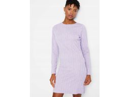 B.P.C liliowa sukienka marszczona 40/42.