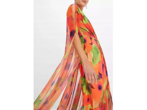 B.P.C sukienka długa kolorowa z bardzo długimi rękawami 36/38.