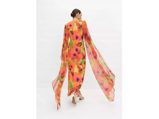 B.P.C sukienka długa kolorowa z bardzo długimi rękawami 36/38.