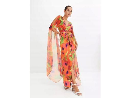 B.P.C sukienka długa kolorowa z bardzo długimi rękawami 36/38.