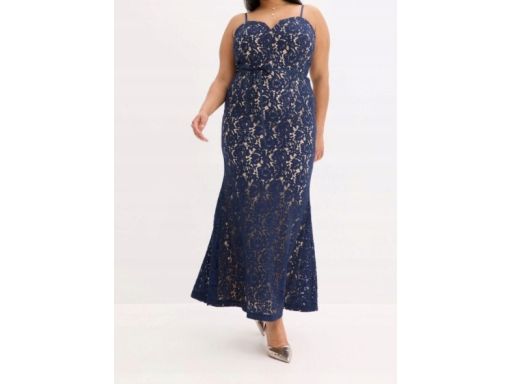 B.P.C długa sukienka koronkowa na ramiączka r.40