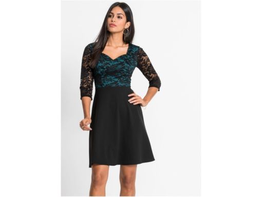 B.P.C sukienka koronkowa czarno-morska r.36/38