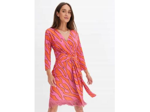 B.P.C sukienka z frędzlami we wzory r.36/38