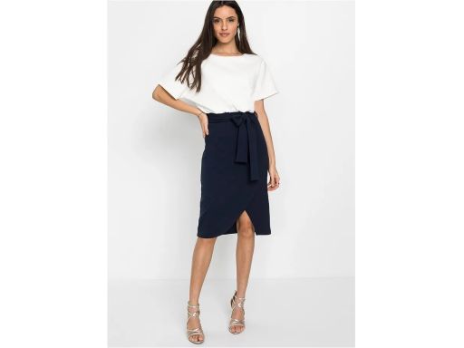 B.P.C sukienka 2w1 biało-granatowa r.44/46