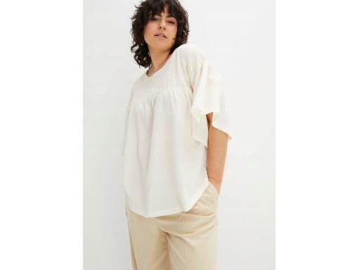 B.P.C bluzka śmietankowa krepowana typu 