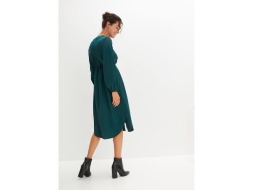 B.P.C sukienka midi satynowa zielona r.46