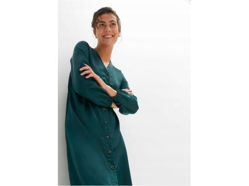 B.P.C sukienka midi satynowa zielona r.46