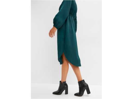 B.P.C sukienka midi satynowa zielona r.46