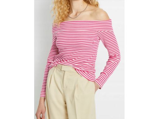 B.P.C bawełniana bluzka carmen w paski ^48/50