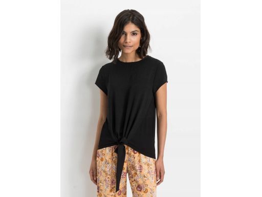 B.P.C czarna bluzka z różnych materiałów ^32/34