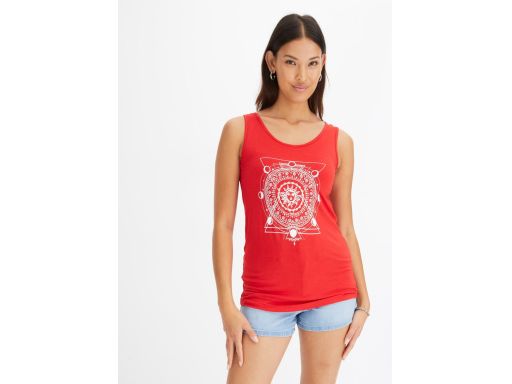 B.P.C top czerwony z białym nadrukiem 48/50.