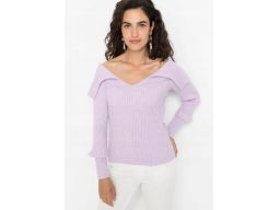 B.P.C sweter odkryte ramiona jasny fiolet 40/42.