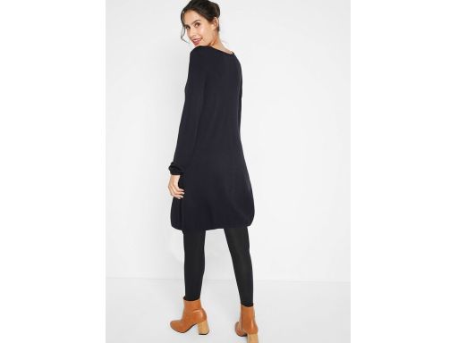 B.P.C czarna sukienka dzianinowa bombka długi rękaw r.36/38