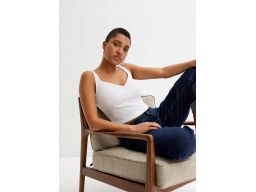 B.P.C krótki biały top w prążek r.36/38