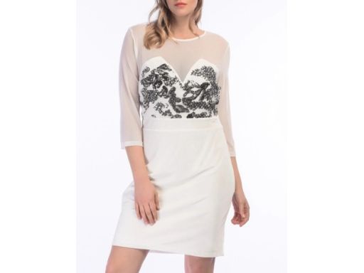 B.P.C elegancka dopasowana sukienka wyszywana cekinami 40/42