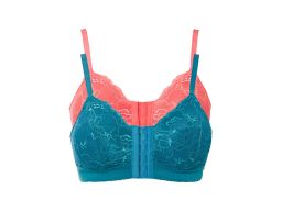 B.P.C 2-pak biustonosz miękki bez fiszbin zapięcie przód ^80D