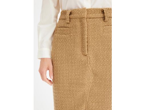 B.P.C spódnica ołówkowa brązowa boucle midi 54.