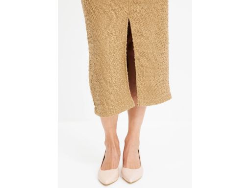B.P.C spódnica ołówkowa brązowa boucle midi 54.