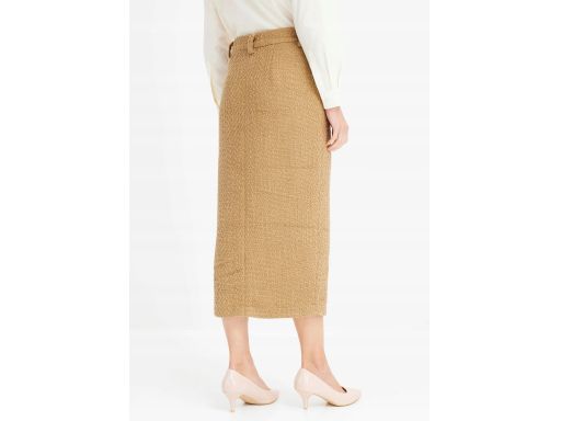 B.P.C spódnica ołówkowa brązowa boucle midi 54.