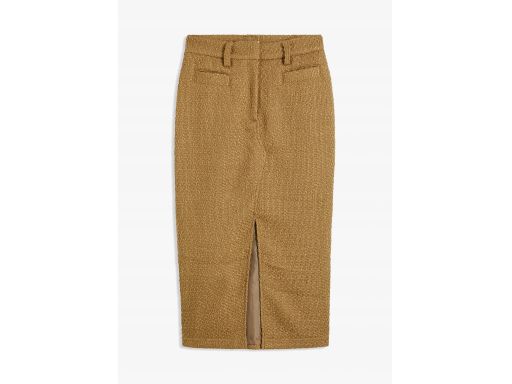 B.P.C spódnica ołówkowa brązowa boucle midi 54.