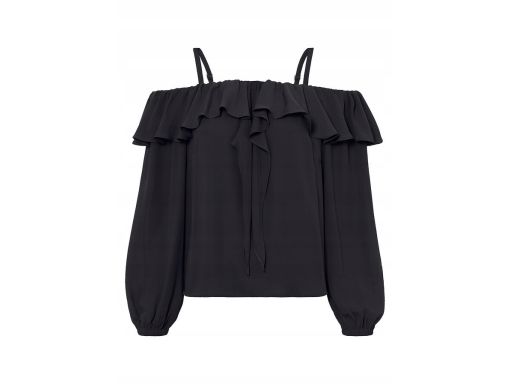 B.P.C Czarna bluzka szyfonowa carmen ^42