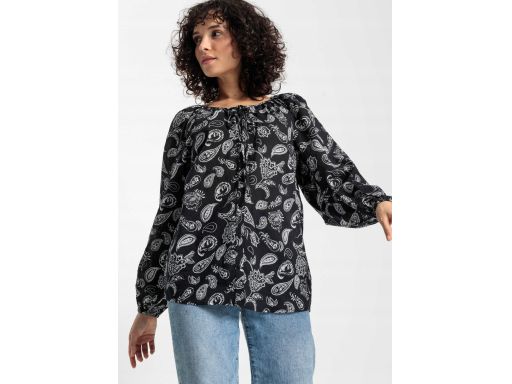 B.P.C bluzka koszulowa czarna w białe wzory 36.