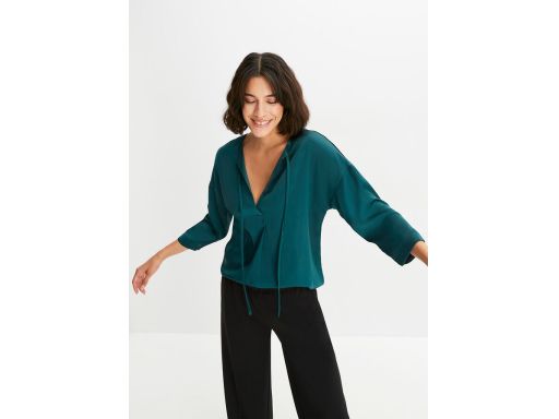 B.P.C bluzka satynowa butelkowa zieleń 40.