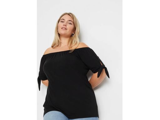 B.P.C czarna bluzka carmen z wiązaniami r.44/46