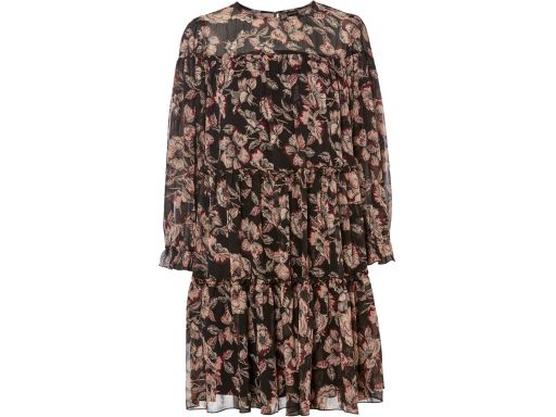 B.P.C. sukienka szyfonowa we wzory z falbanami 50.