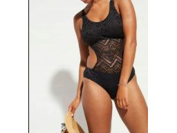 B.P.C kostium kąpielowy monokini czarny ażurowy 40.