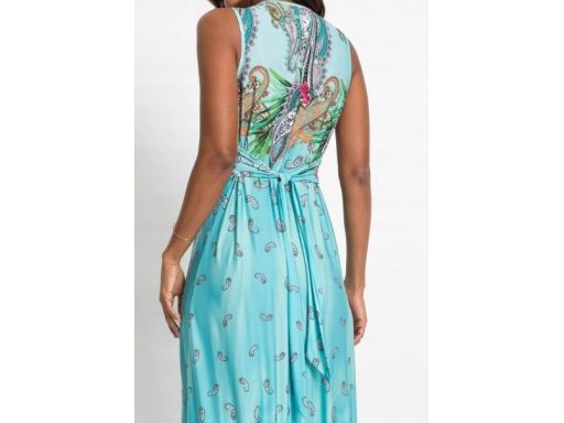 B.P.C długa sukienka kolorowa we wzory z ozdobnym splotem ^40/42