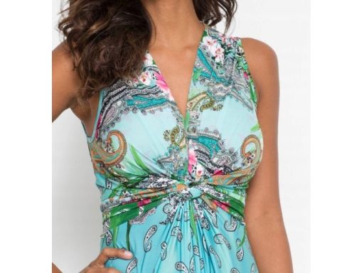 B.P.C długa sukienka kolorowa we wzory z ozdobnym splotem ^40/42