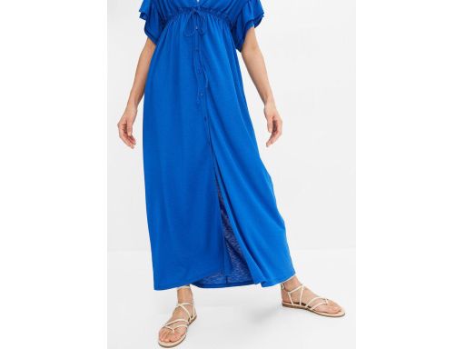 B.P.C długa sukienka maxi z falbaną i głębokim dekoltem ^44/46