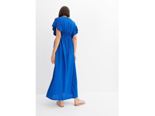 B.P.C długa sukienka maxi z falbaną i głębokim dekoltem ^44/46