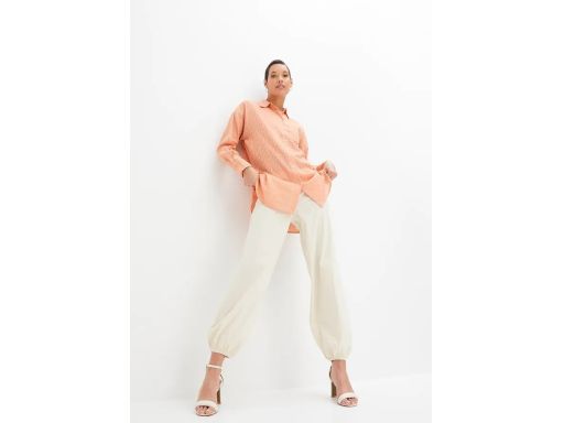 B.P.C Bluzka koszulowa morelowa ze złotymi paskami ^38