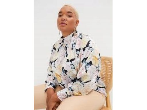 B.P.C bluzka koszulowa satynowa w kwiaty ^50