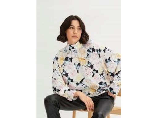 B.P.C bluzka koszulowa satynowa w kwiaty ^50