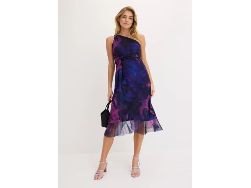 B.P.C asymetryczna sukienka siateczkowa cieniowana 44/46.