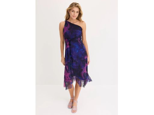 B.P.C asymetryczna sukienka siateczkowa cieniowana 44/46.