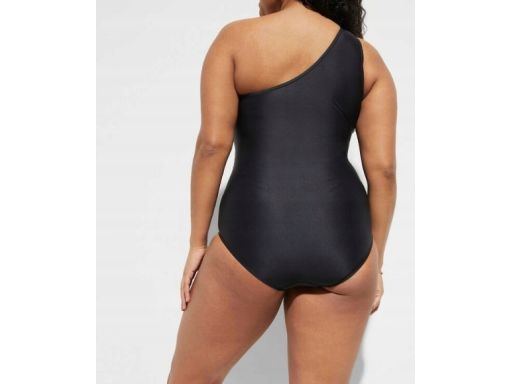 B.P.C kostium kąpielowy asymetryczny czarny na jedno ramię z siateczką