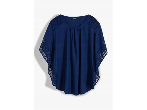 B.P.C bluzka luźna granatowa z koronką r.38