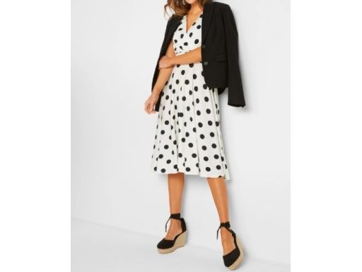 B.P.C sukienka dżersejowa w groszki r.52/54