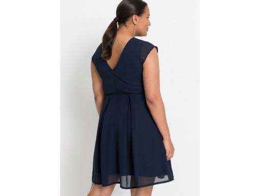 B.P.C sukienka szyfonowa z aplikacją granat ^44