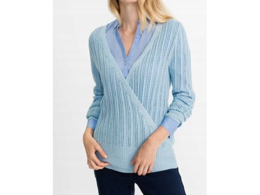 B.P.C niebieski sweter ażurowy 40/42.