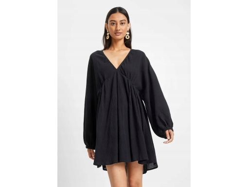 B.P.C sukienka czarna z krepy długi rękaw ^44