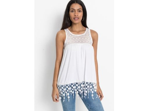 B.P.C top śmietankowy z koronką r.40/42