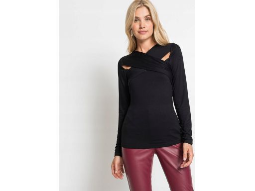 B.P.C bluzka czarna sexy z wycięciami 36/38.