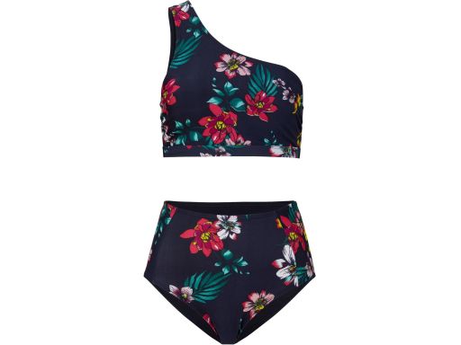 B.P.C bikini asymetryczne z figami z wysokim stanem w kwiaty 42.