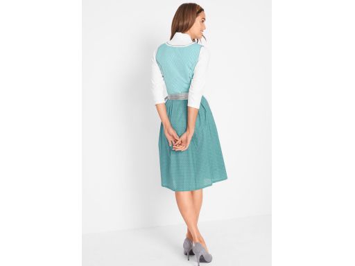 B.P.C. sukienka ludowa turkusowa z fartuszkiem ^42