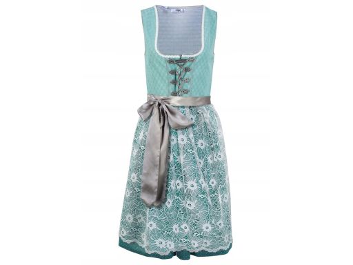 B.P.C. sukienka ludowa turkusowa z fartuszkiem ^42